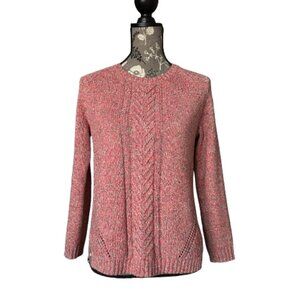 M&S Collection Women's Sm Sleeved Round Neck Pullover Knit Cotton Sweater Top